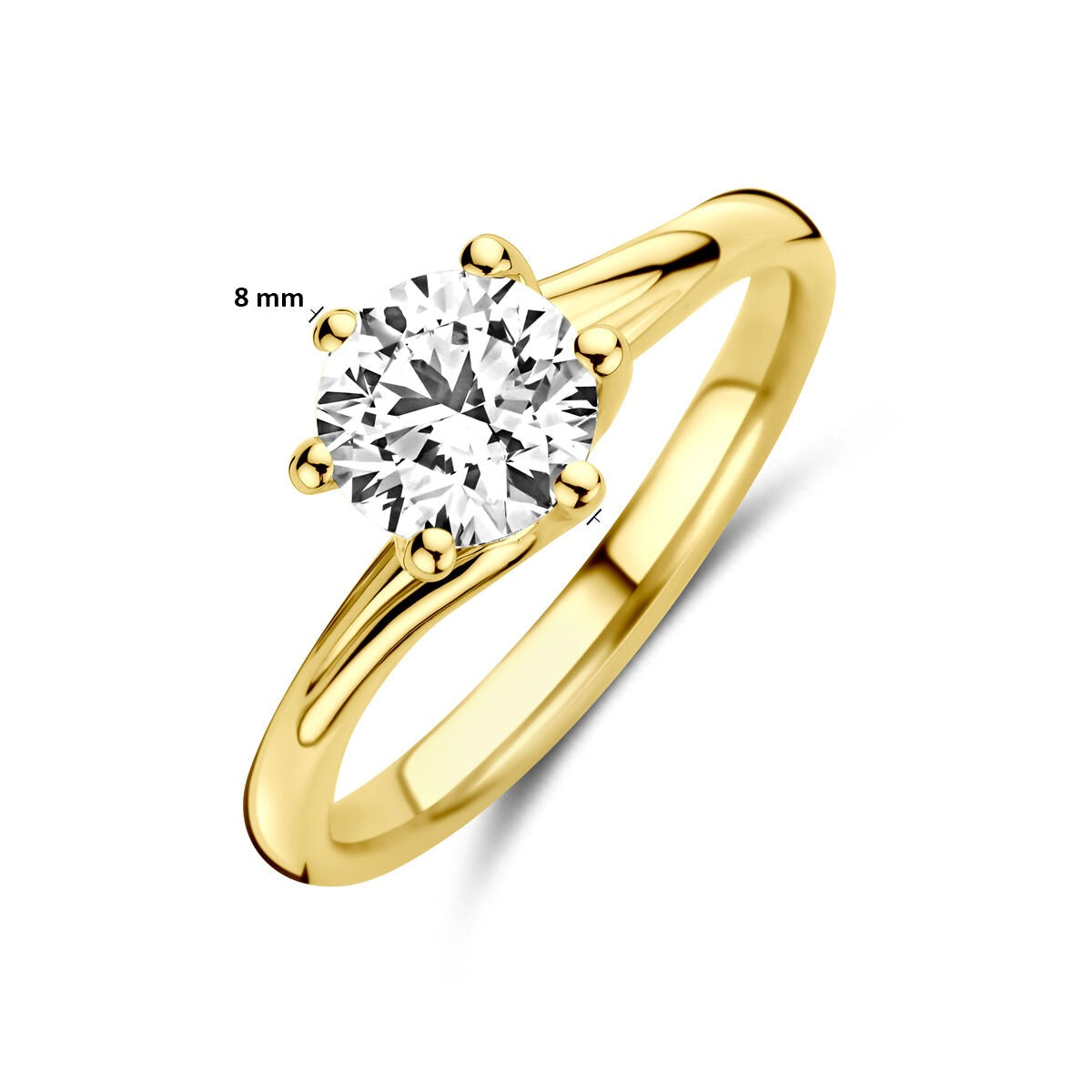 14k Żółte złoto pierścionek z 1.00ct diamentem hodowanym w laboratorium