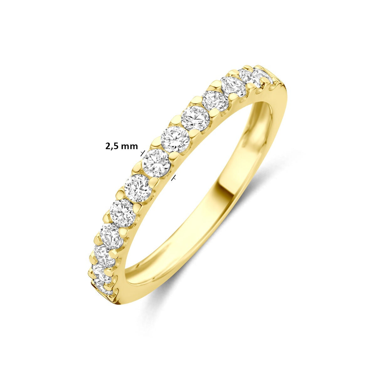 14k Żółte złoto pierścionek z 0.50ct diamentem hodowanym w laboratorium
