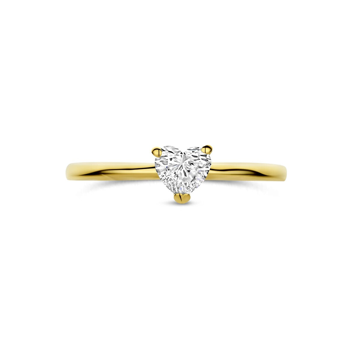 14k Żółte złoto pierścionek z sercowym diamentem lab grown 0.30ct