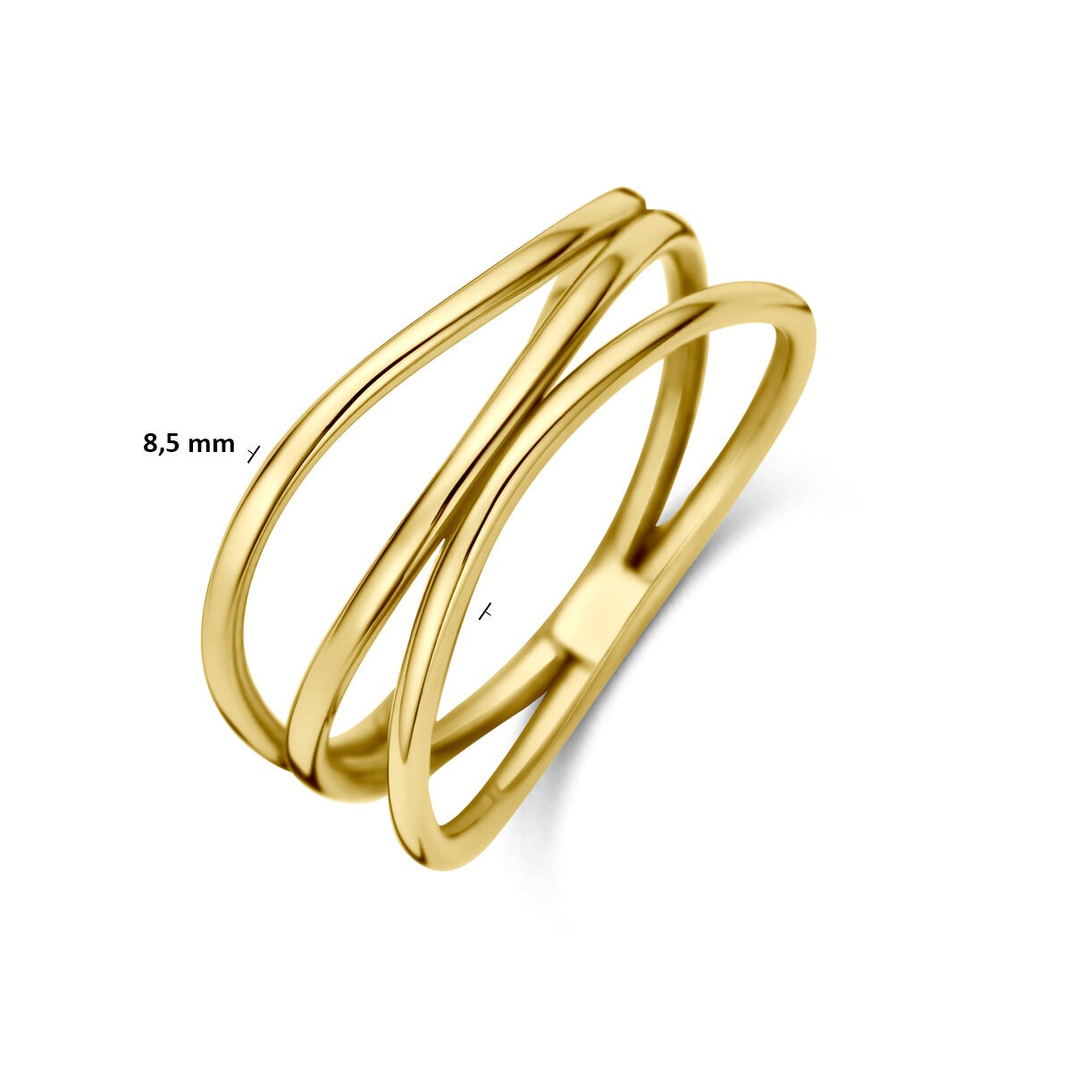 14k Żółte Złoto Pierścionek 8,5 mm Damski
