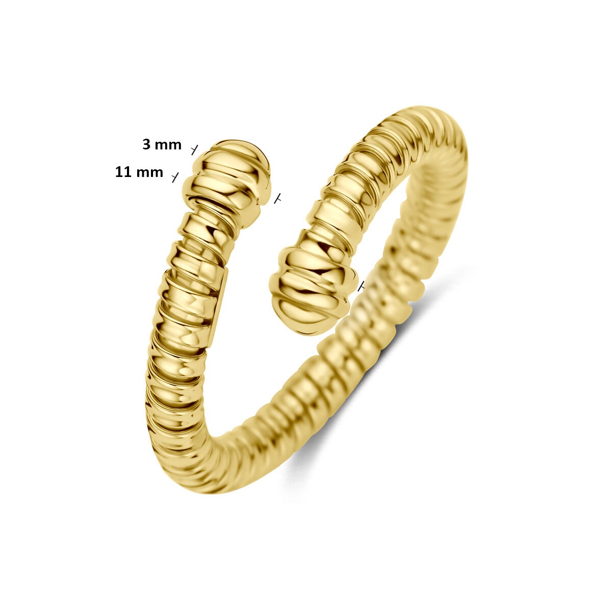 14k Żółte Złoto Pierścionek 11 mm Damski