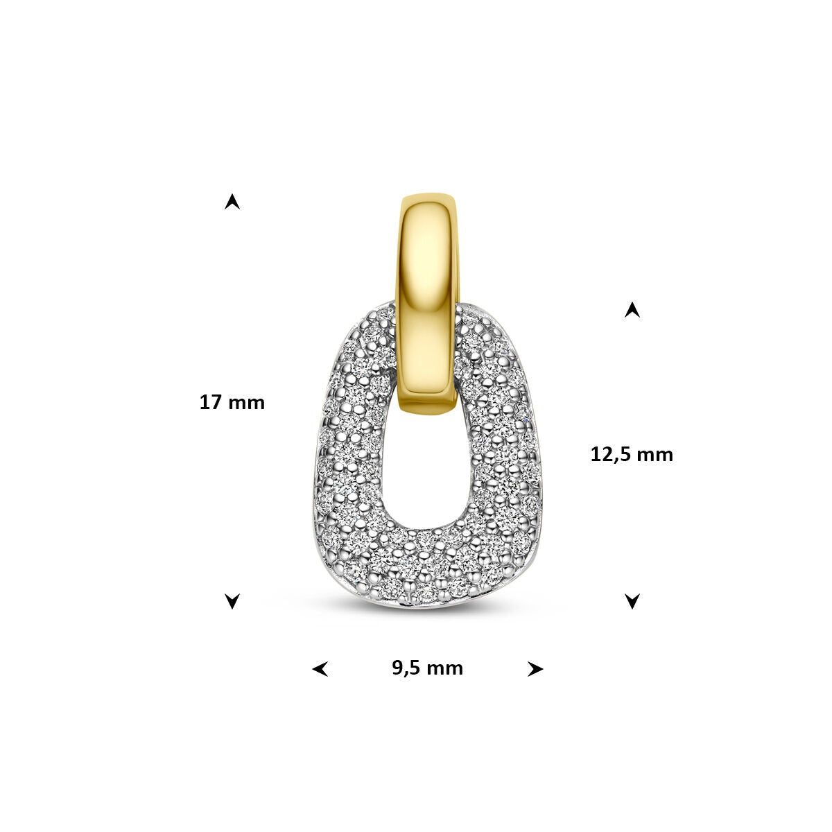 14k Bicolor Złoty Wisiorek z Diamentem