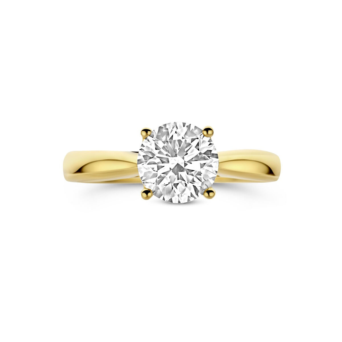 14k Żółte złoto pierścionek z diamentem hodowanym w laboratorium 1.50ct