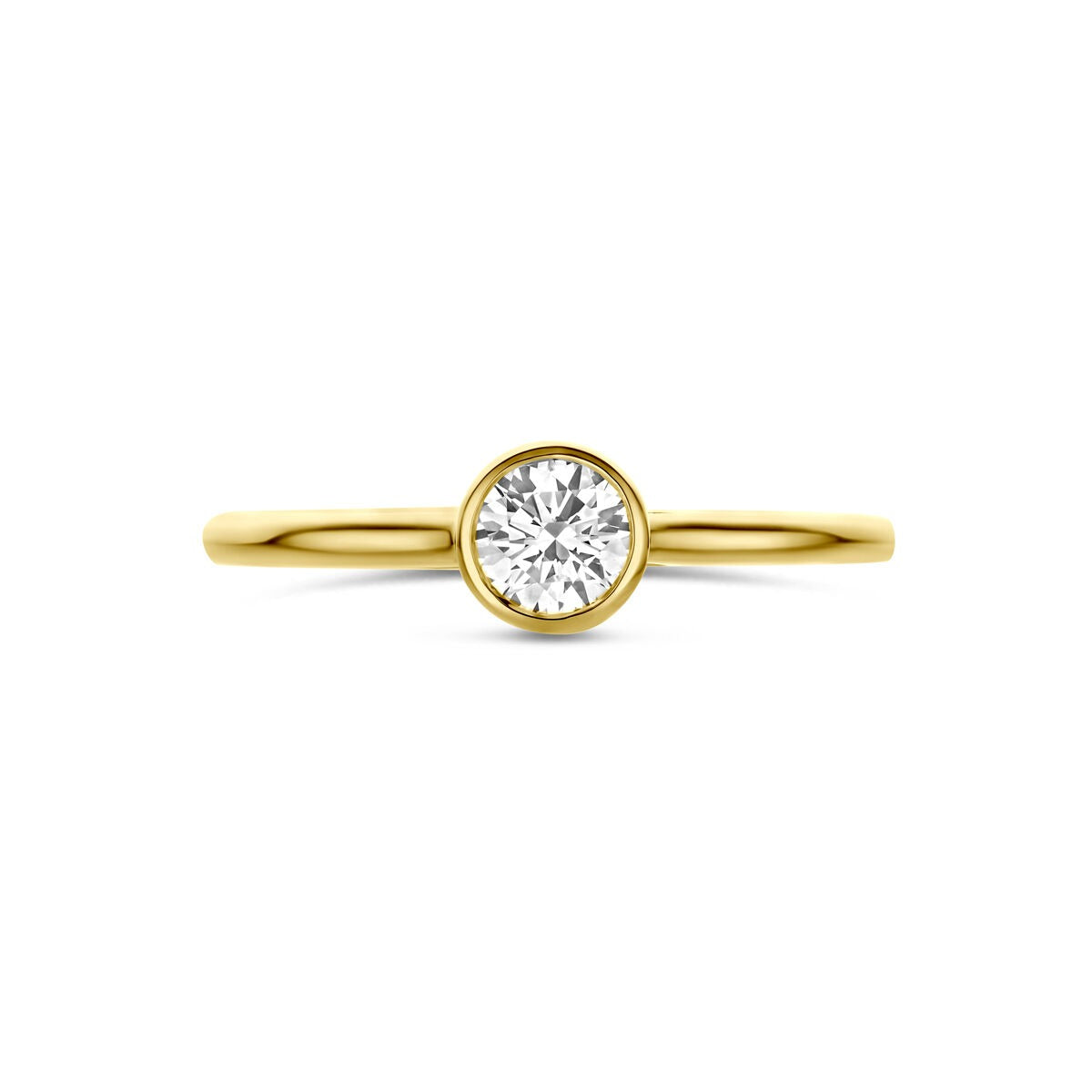 14k Żółte Złoto Pierścionek z Diamentem 0,40 ct Solitaire
