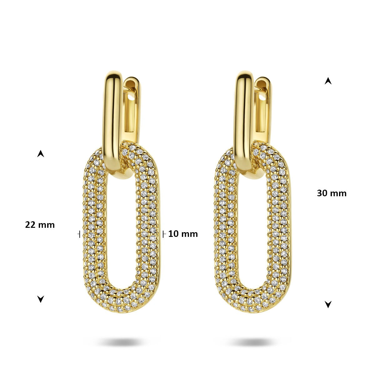 14k żółte złoto kolczyki koła z diamentem