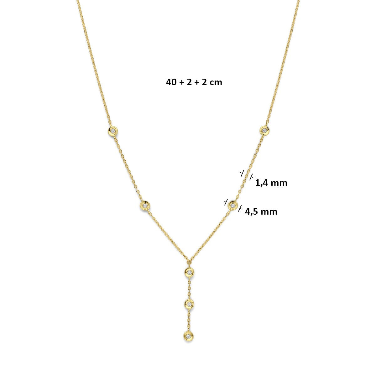 14k żółte złoto naszyjnik z diamentem 0,21 ct