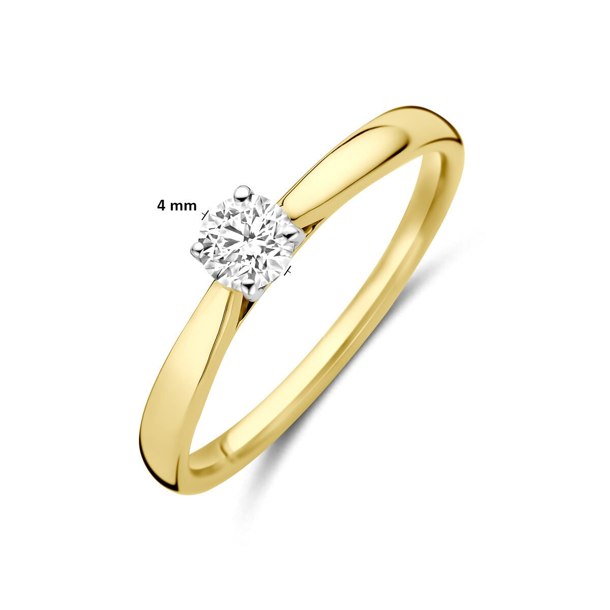14k Bicolor żółte i białe złoto pierścionek z 0.25ct diamentem hodowanym w laboratorium