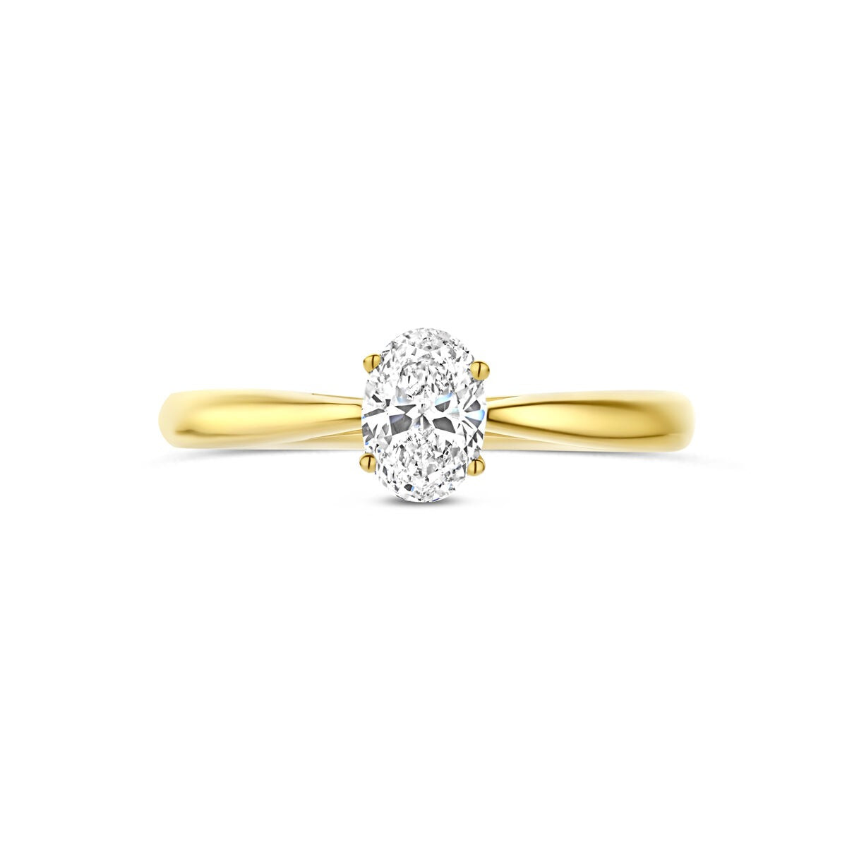 14k Żółte złoto pierścionek z diamentem hodowanym w laboratorium – owalny 0.50ct