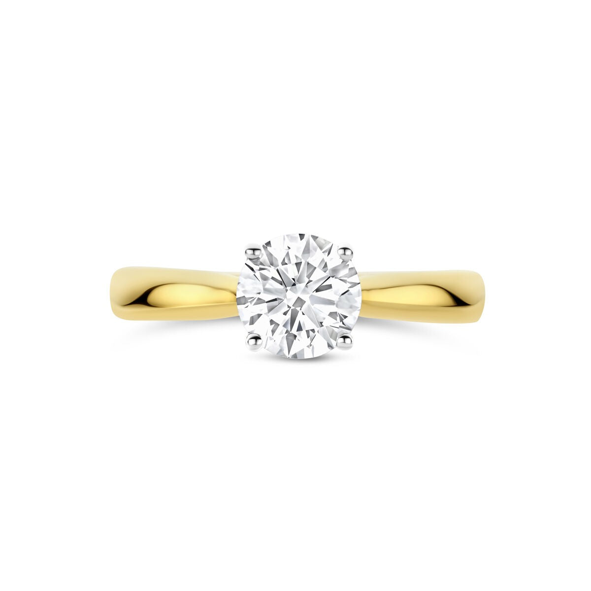 14k Bicolor damski pierścionek z 1.00 ct diamentem hodowanym w laboratorium – w zestawie certyfikat