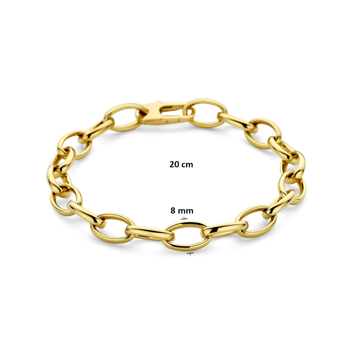 Złota damska bransoletka – 14k ogniwo 8 mm