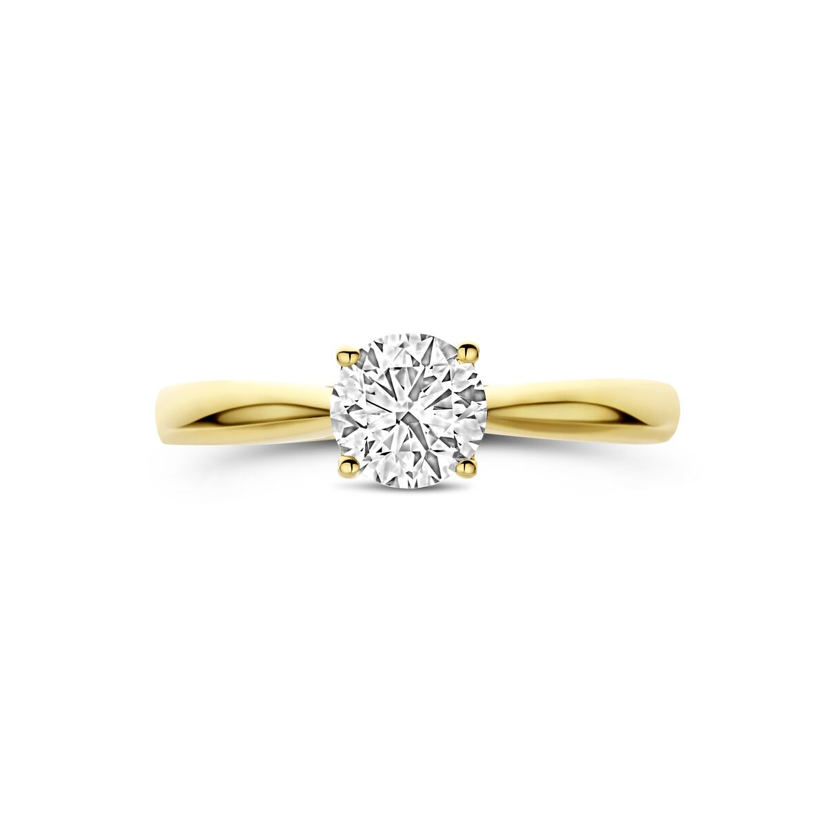 14k Żółte złoto pierścionek z diamentem lab grown 0.75ct