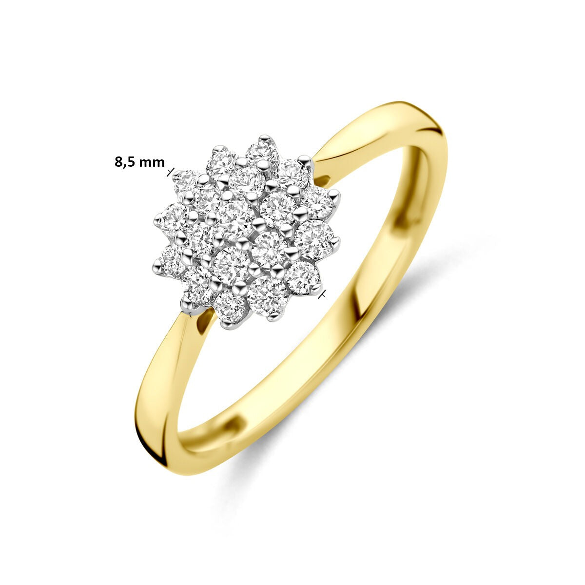 14k Bicolor żółte i białe złoto pierścionek z 0.33ct diamentem hodowanym w laboratorium