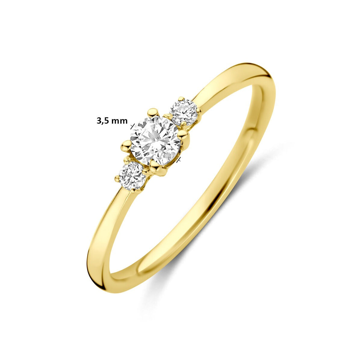 14k Żółte złoto pierścionek z 0.25ct diamentem hodowanym w laboratorium
