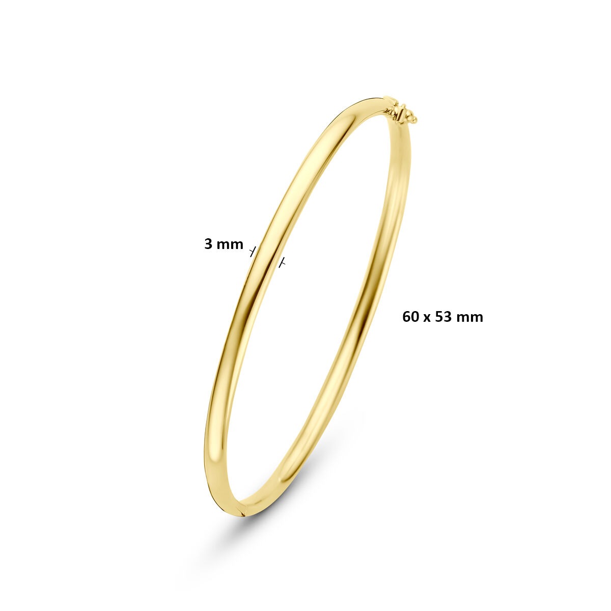 9k Żółte złoto bransoletka bangle z srebrnym rdzeniem
