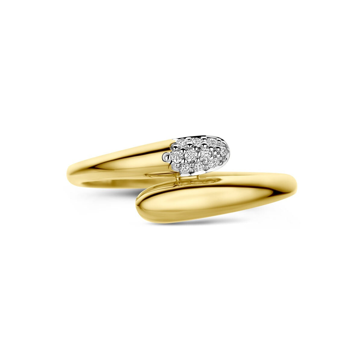 14k żółte złoto pierścionek z diamentem