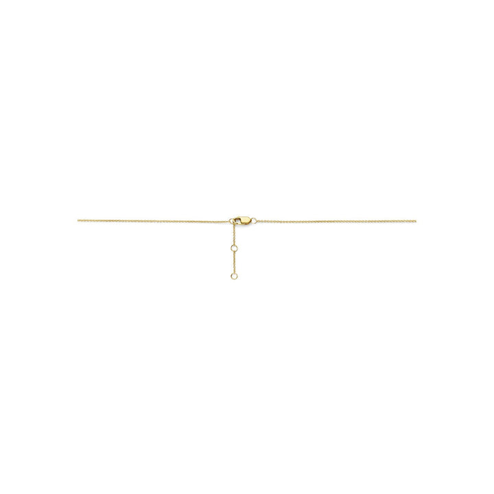 14k Geelgouden collier met hartje en diamant