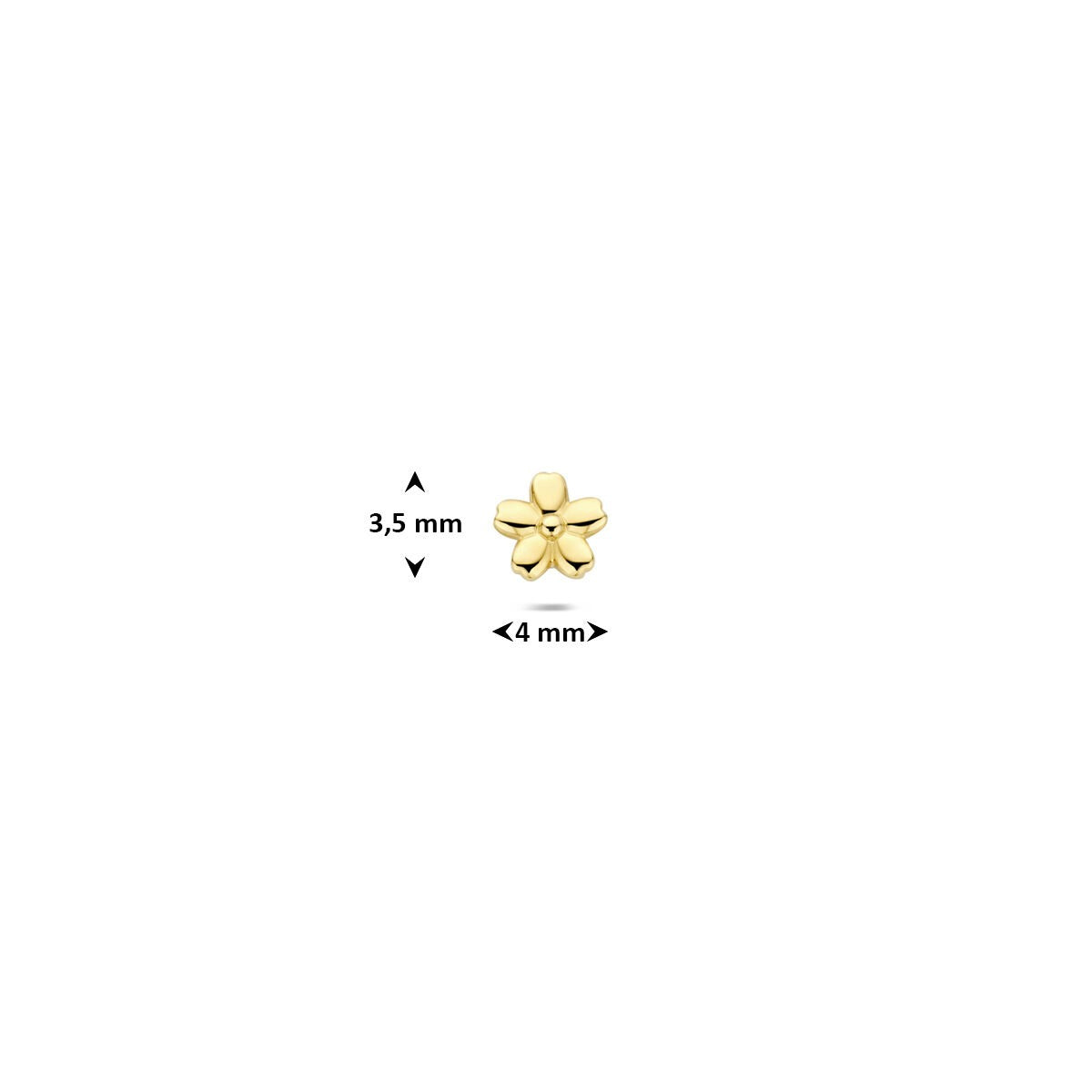 14k Żółte Złoto Płaska Tył Piercing Kwiat – Sztuka