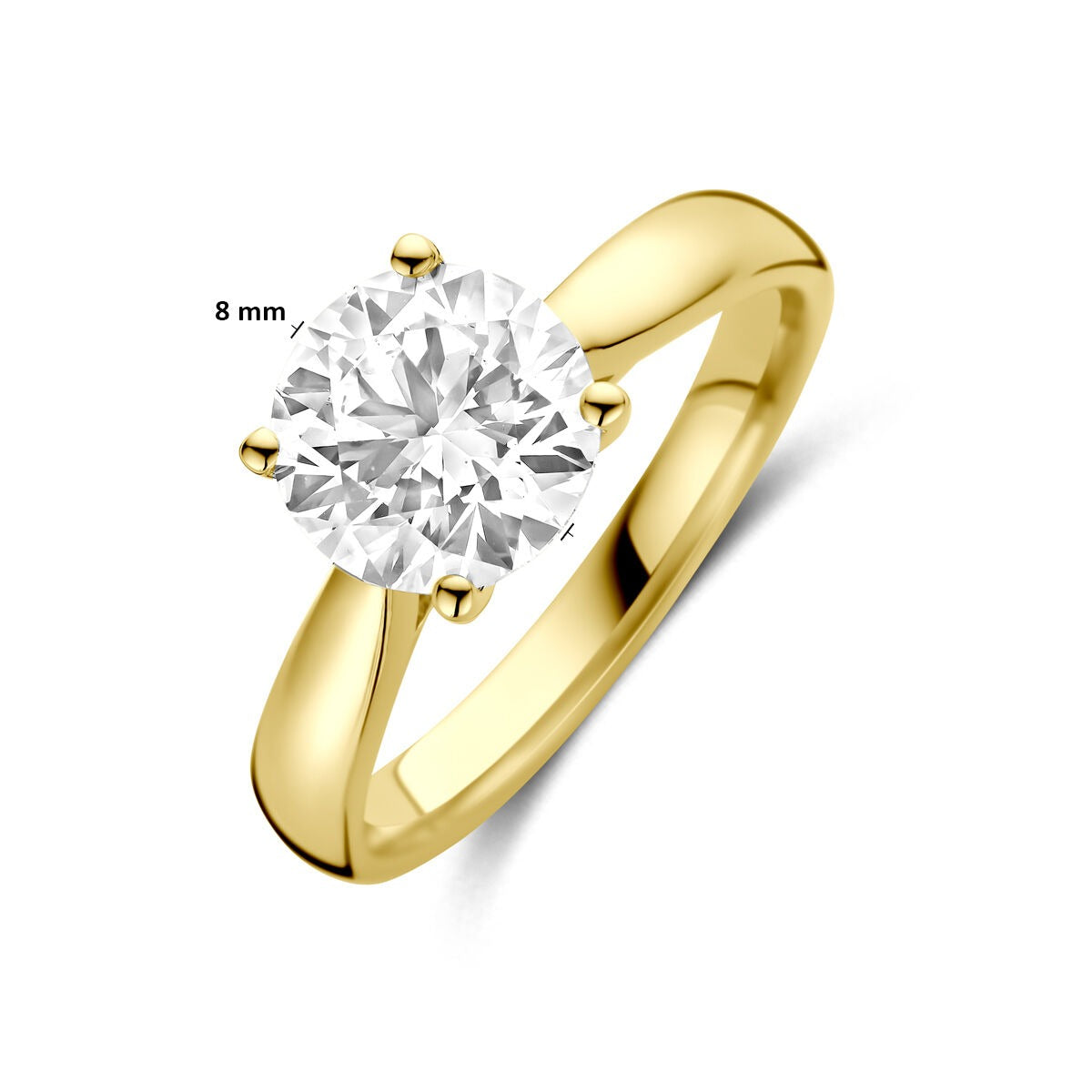 14k żółte złoto pierścionek z 2.00ct diamentem hodowanym w laboratorium
