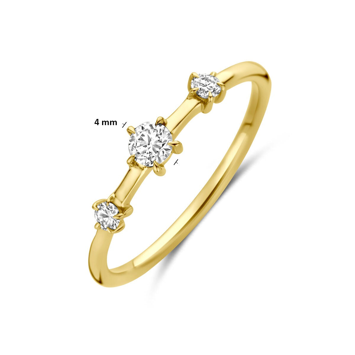 14k żółte złoto pierścionek z diamentem hodowanym w laboratorium 0.20ct