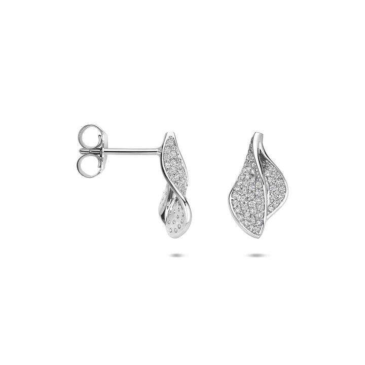 Zilveren oorknopjes met zirkonia – gerhodineerd 925 zilver