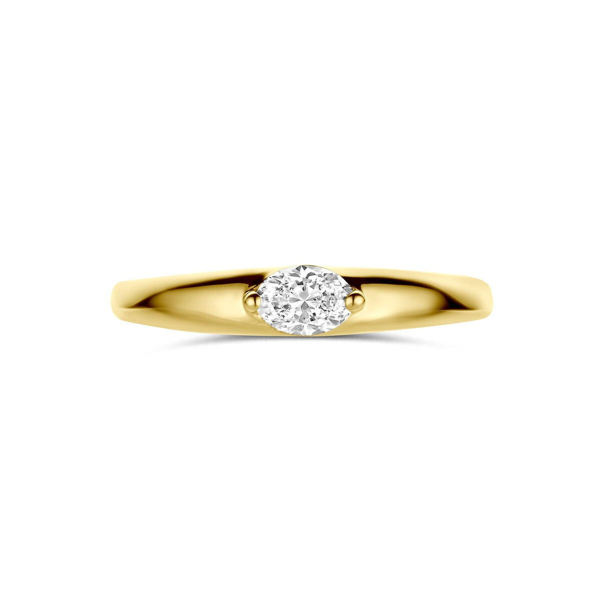 14k Żółte Złoto Pierścionek z Diamentem 0,32 ct Solitaire