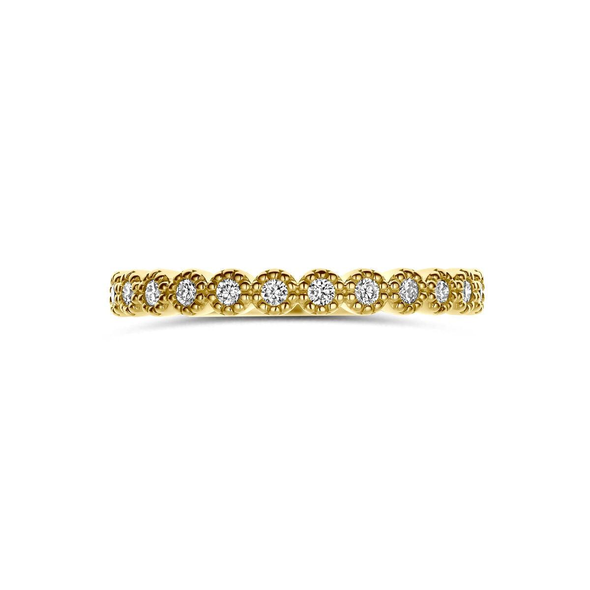 14k Żółte Złoto Pierścionek Alliance z Diamentem 0,18 ct