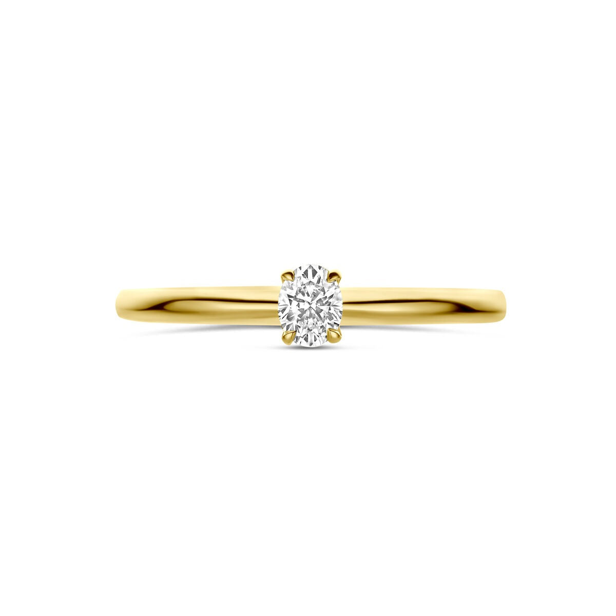 14k Żółte Złoto Pierścionek z Diamentem 0,21 ct Solitaire