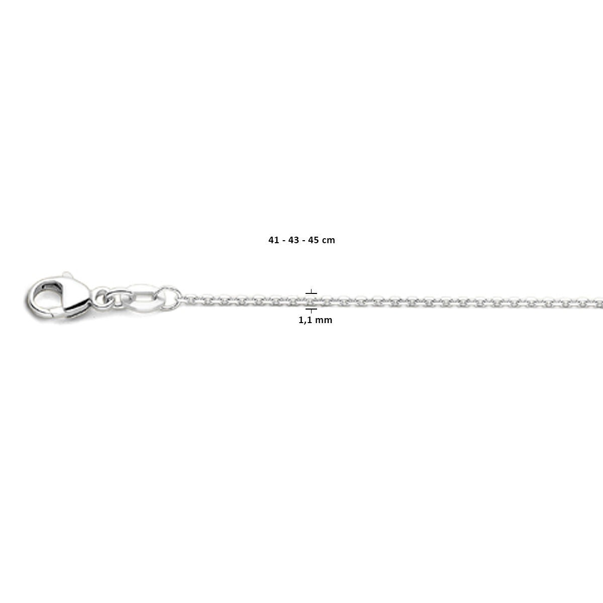 18k białe złoto damski naszyjnik – łańcuszek kotwiczny 45 cm