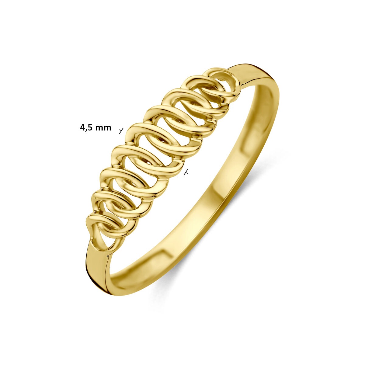 14k żółte złoto pierścionek 4.5mm