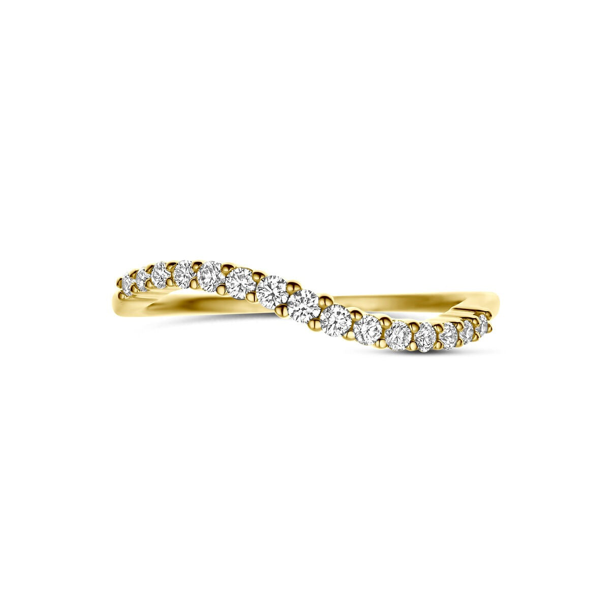14k Żółte Złoto Pierścionek Alliance z Diamentem 0,21 ct