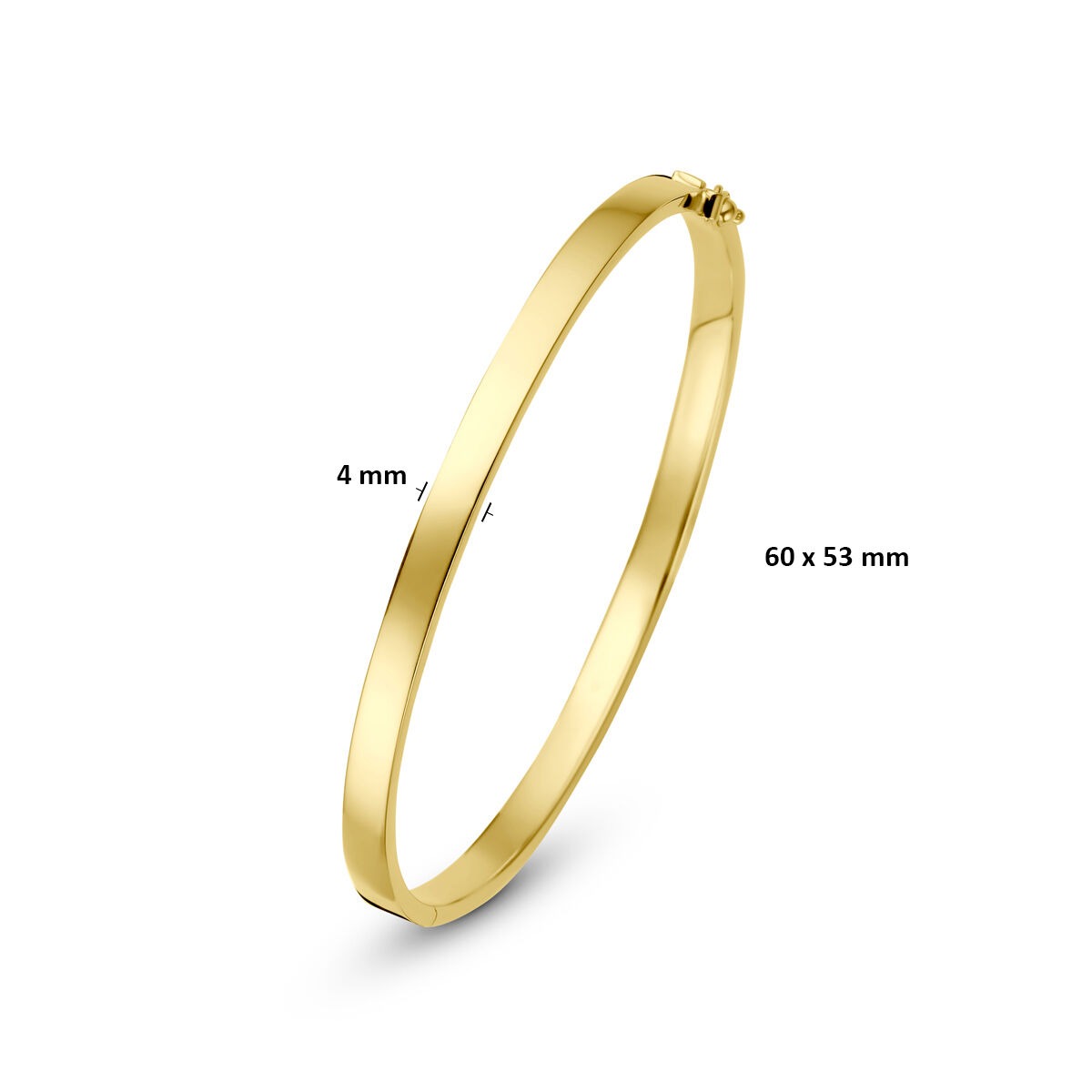 9k Żółte złoto bransoletka bangle z srebrnym rdzeniem