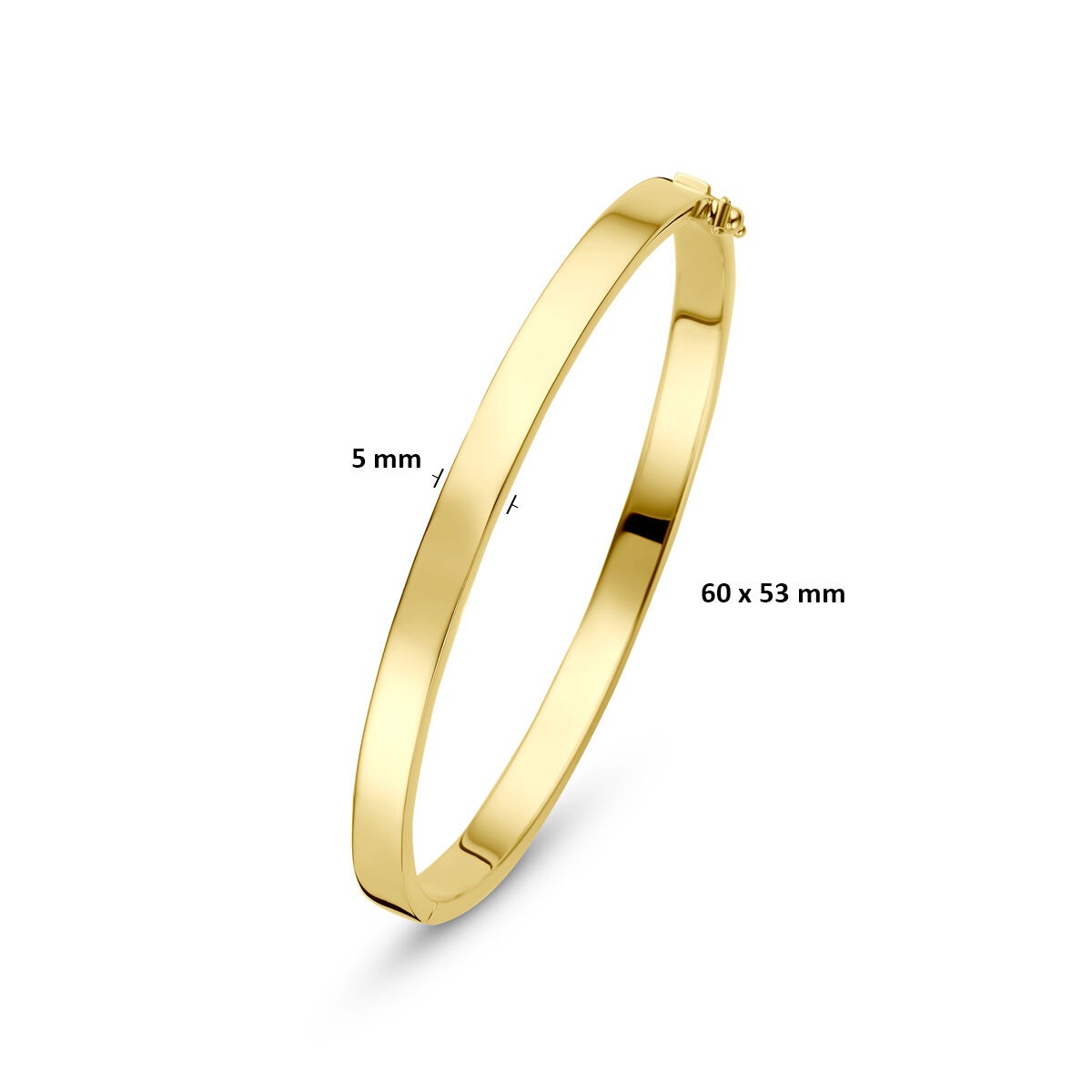 9k Żółte złoto bransoletka bangle z srebrnym rdzeniem