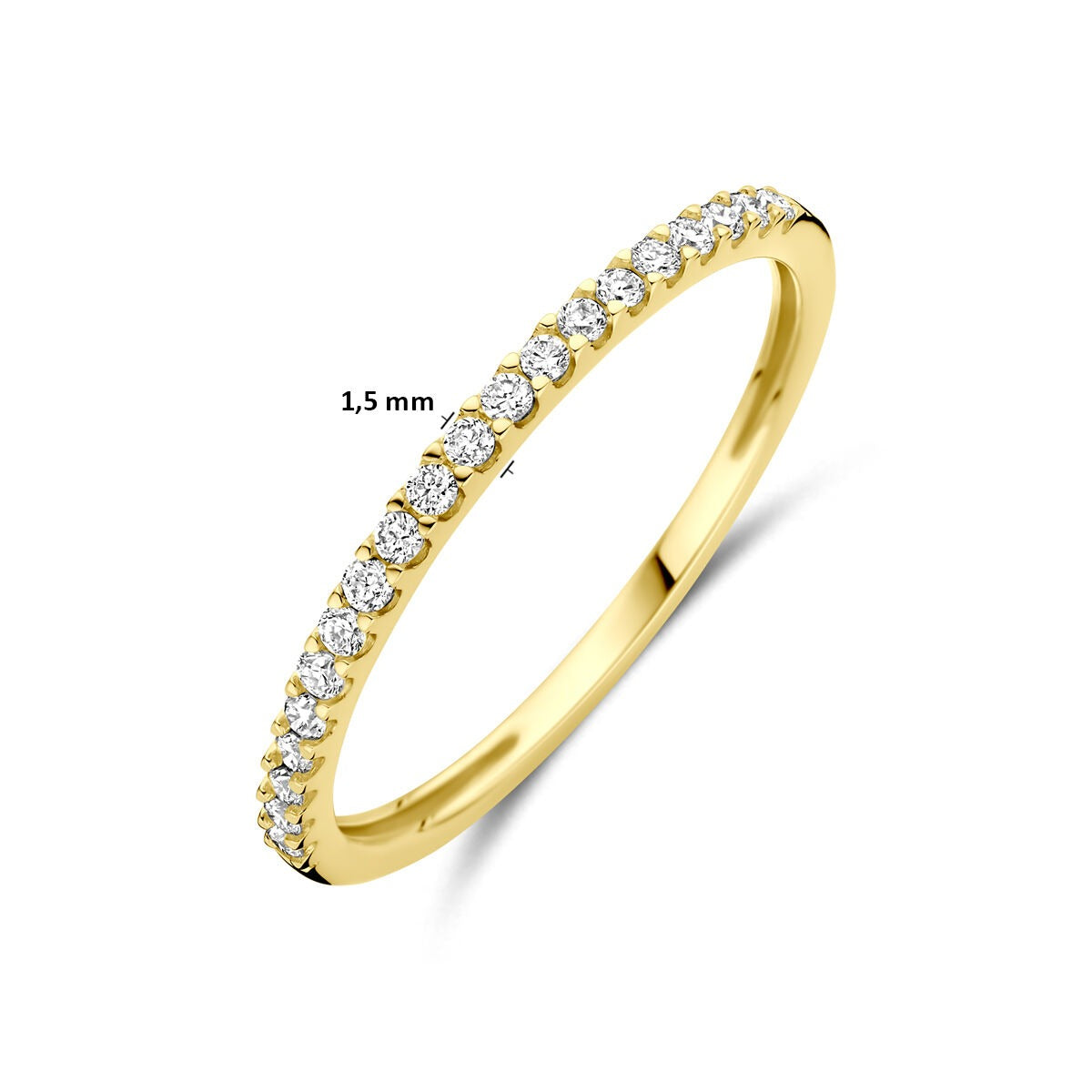14k Żółte złoto pierścionek z 0.15ct diamentem hodowanym w laboratorium