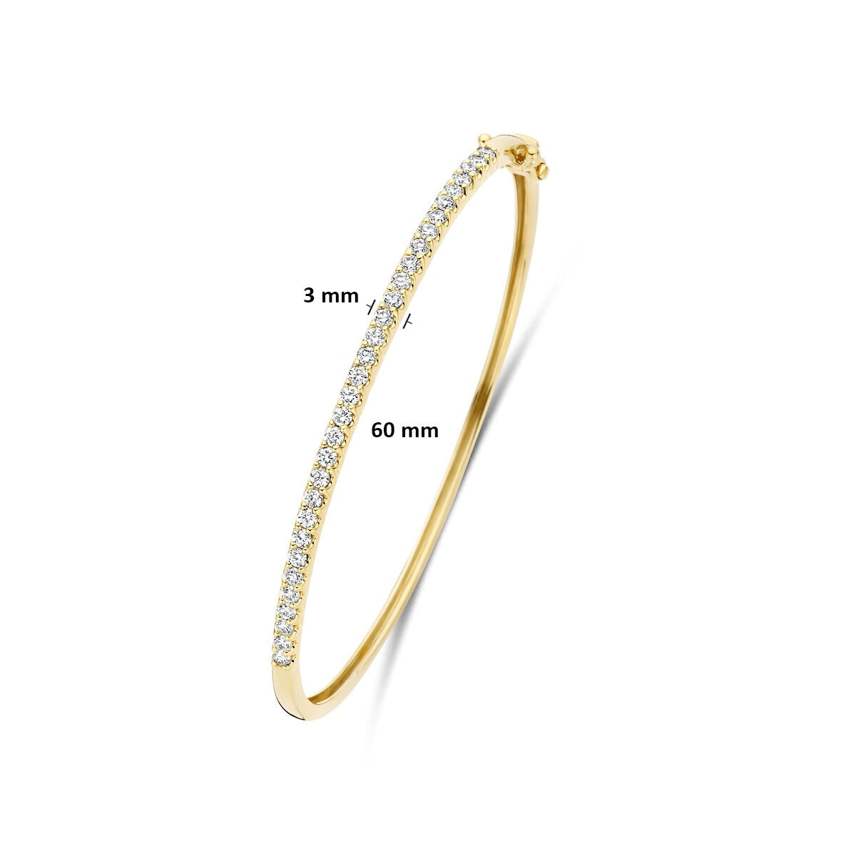 14k Żółte Złoto Bransoletka z Diamentem Hodowanym w Laboratorium 1.00ct