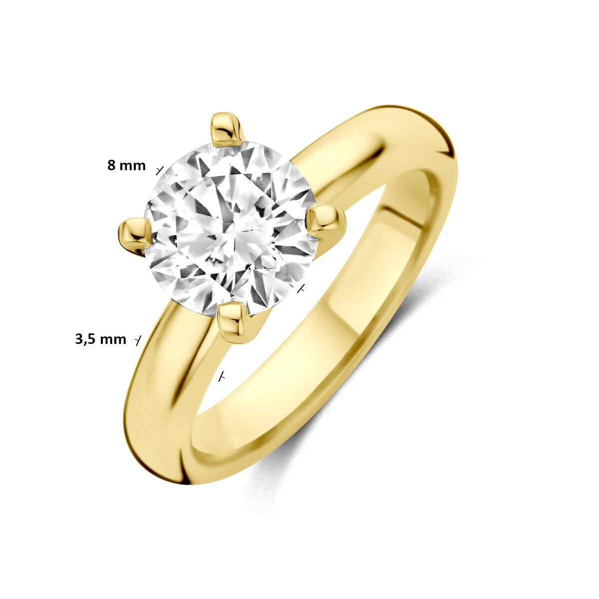 14k żółte złoto pierścionek z diamentem lab grown 2.00ct