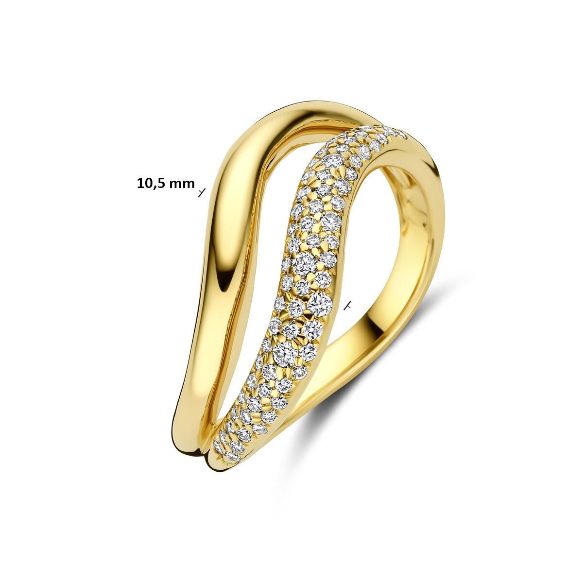 14k żółte złoto pierścionek z diamentem 0.32ct