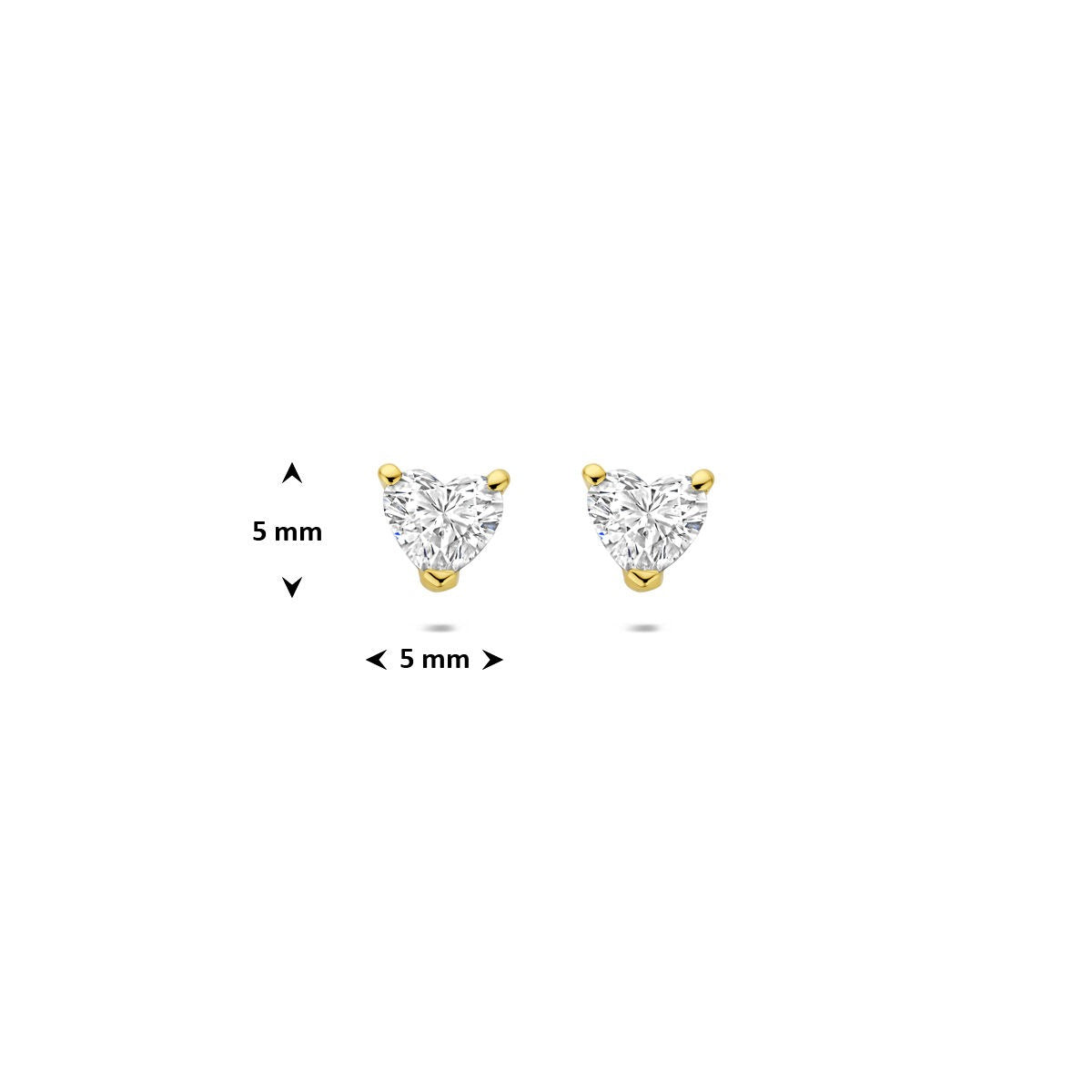 14k Żółte złoto kolczyki wkrętki z sercowym diamentem lab grown 0.60ct