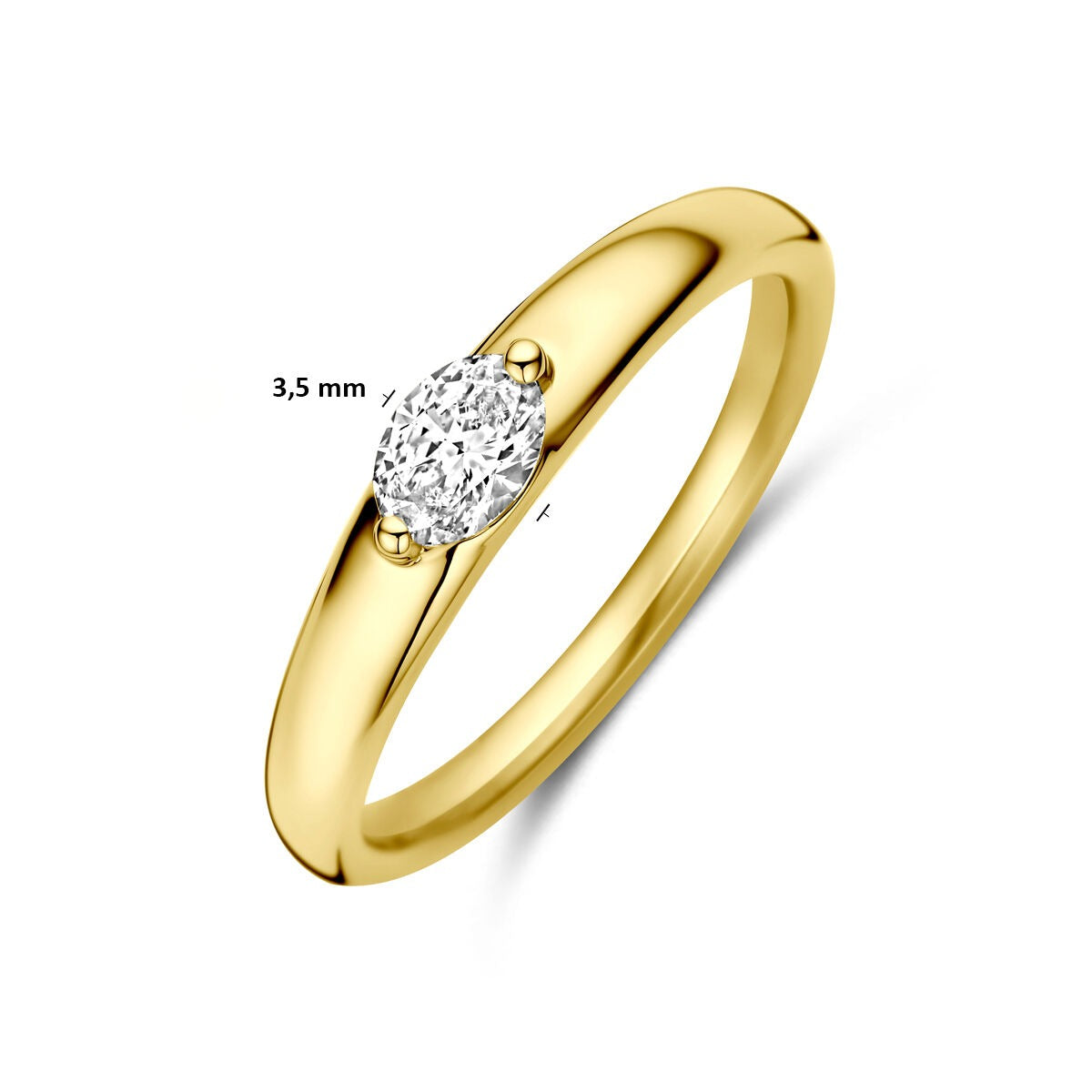 14k Żółte Złoto Pierścionek z Diamentem 0,32 ct Solitaire