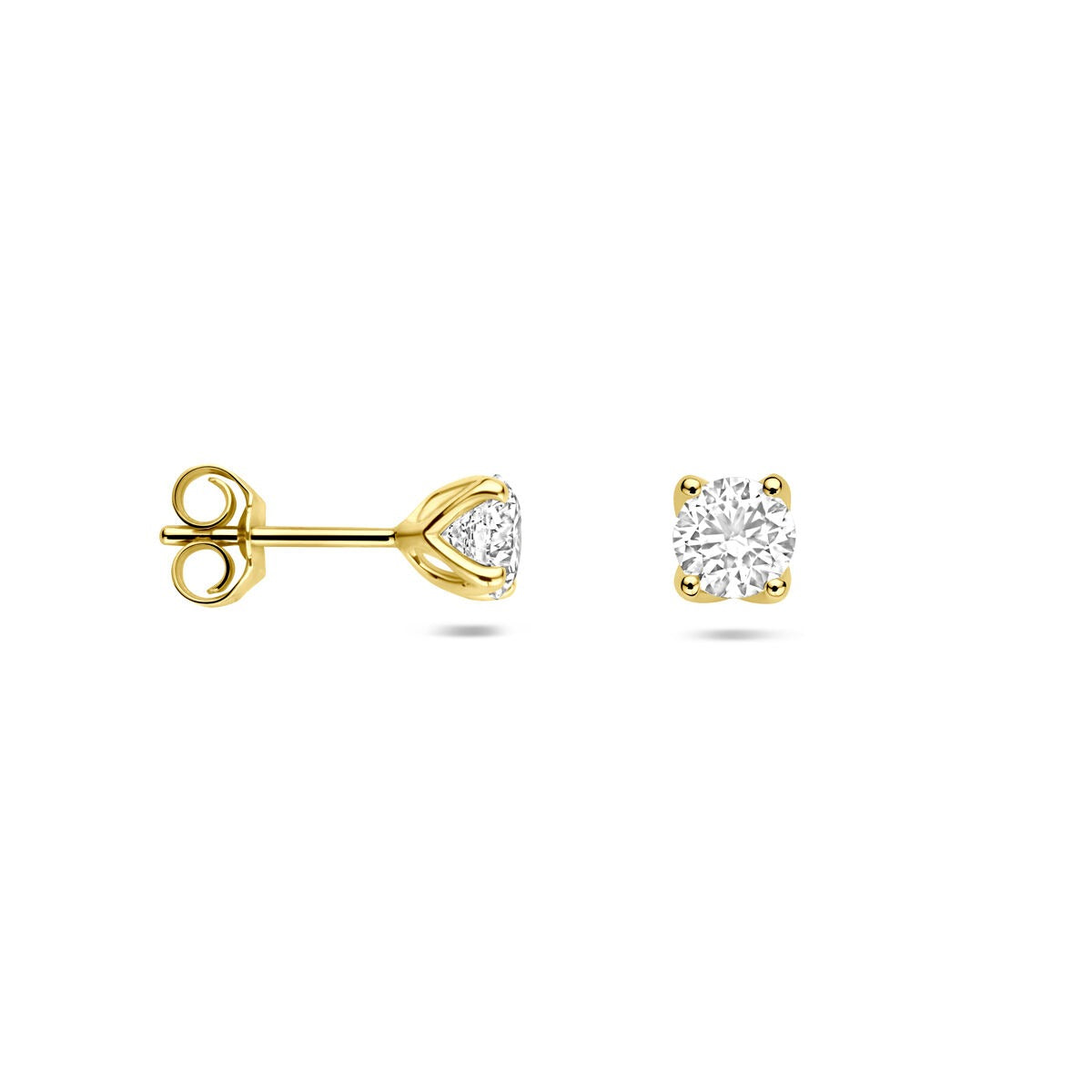 14k żółte złoto kolczyki wkrętki z diamentem lab grown – 1.0 ct