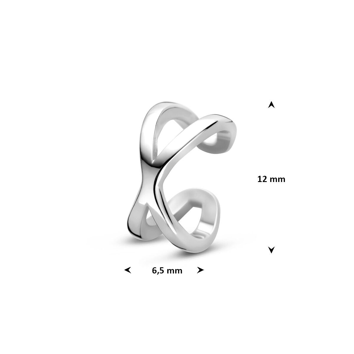 Srebrny ear cuff 925 rodowany