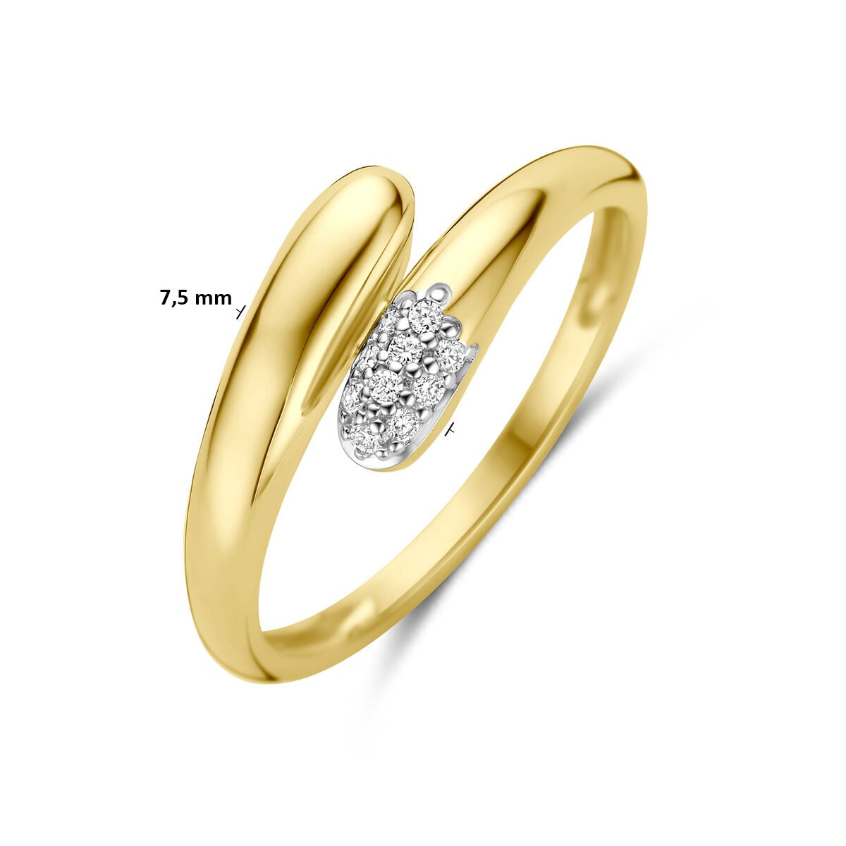 14k żółte złoto pierścionek z diamentem