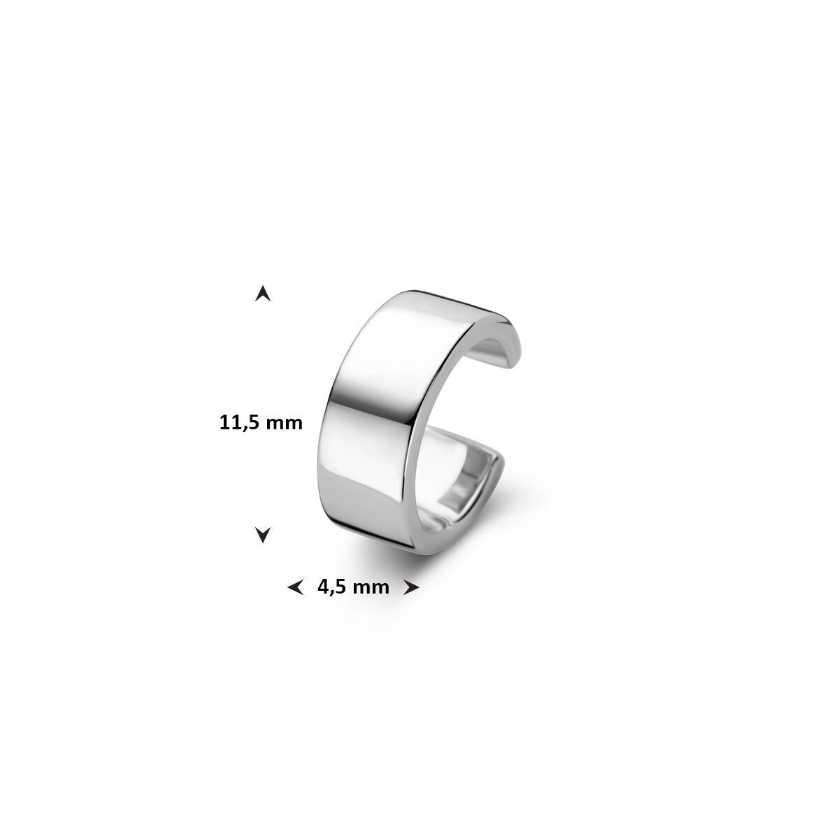 Srebrny ear cuff – rodowany 925 srebro