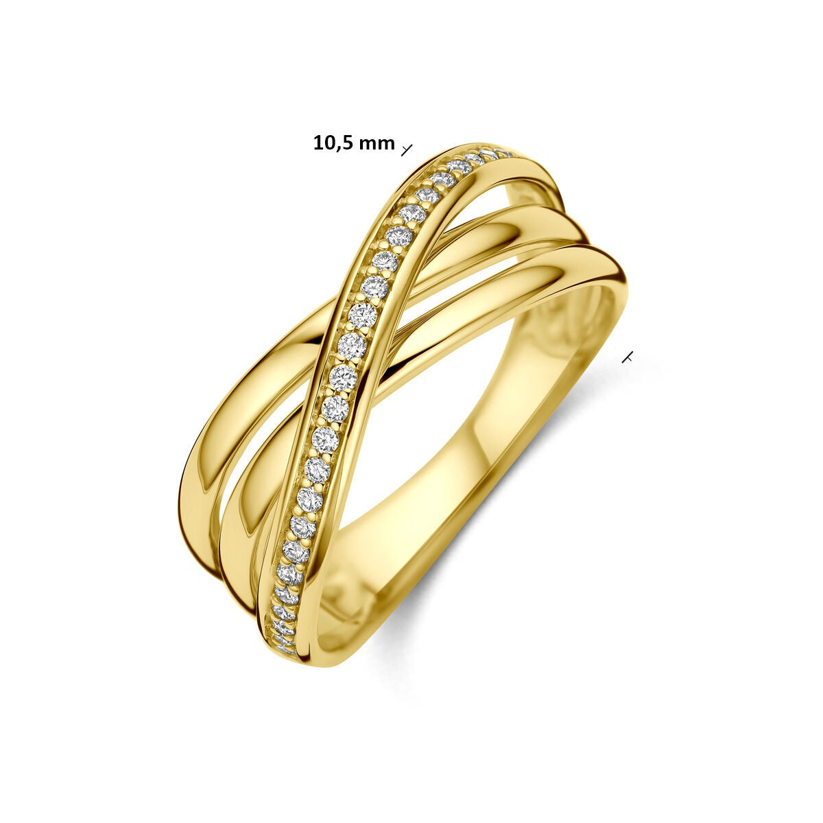 14k Żółte Złoto Pierścionek Alliance z Diamentem 0,16 ct
