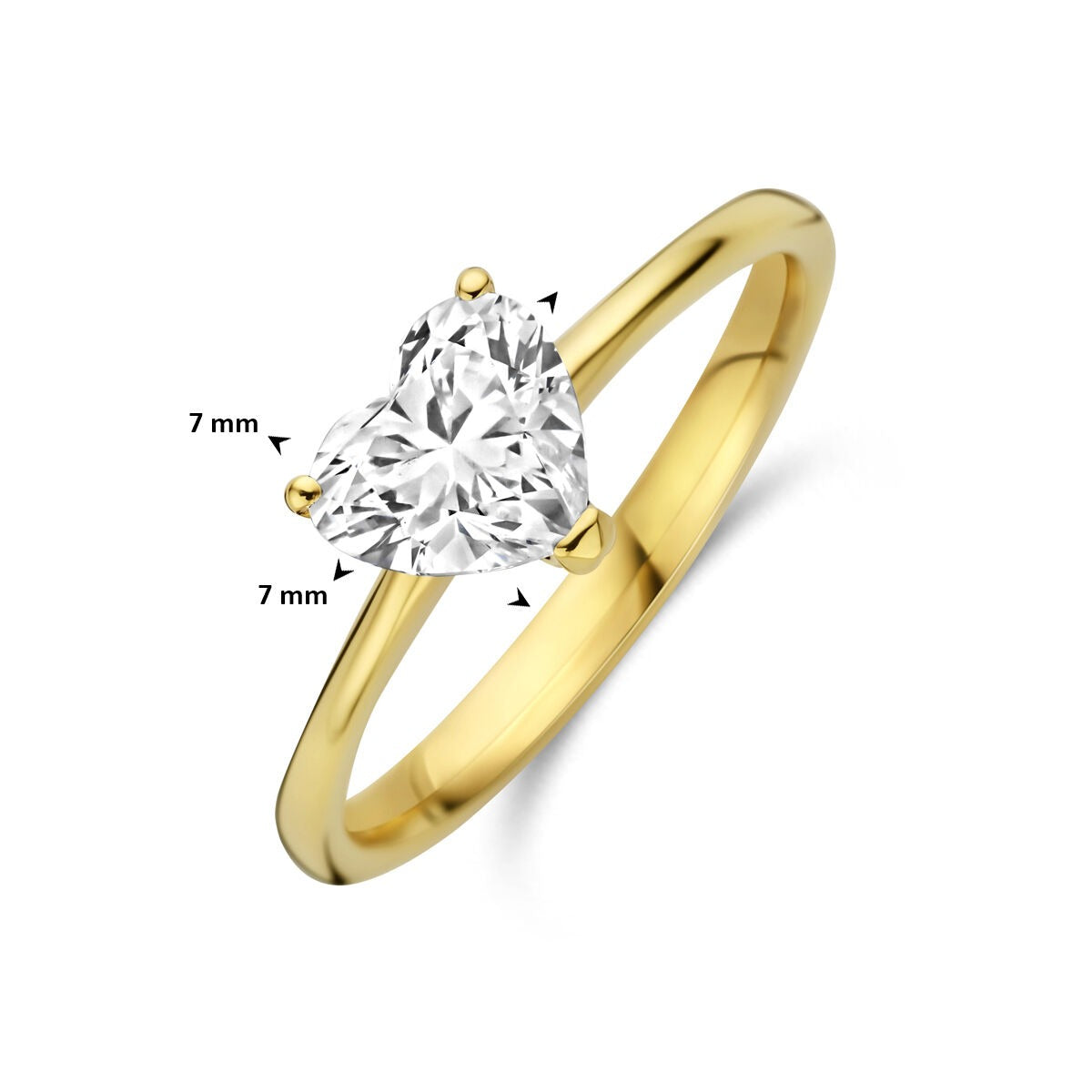 14k Żółte złoto pierścionek z sercowym lab grown diamentem 1.00ct
