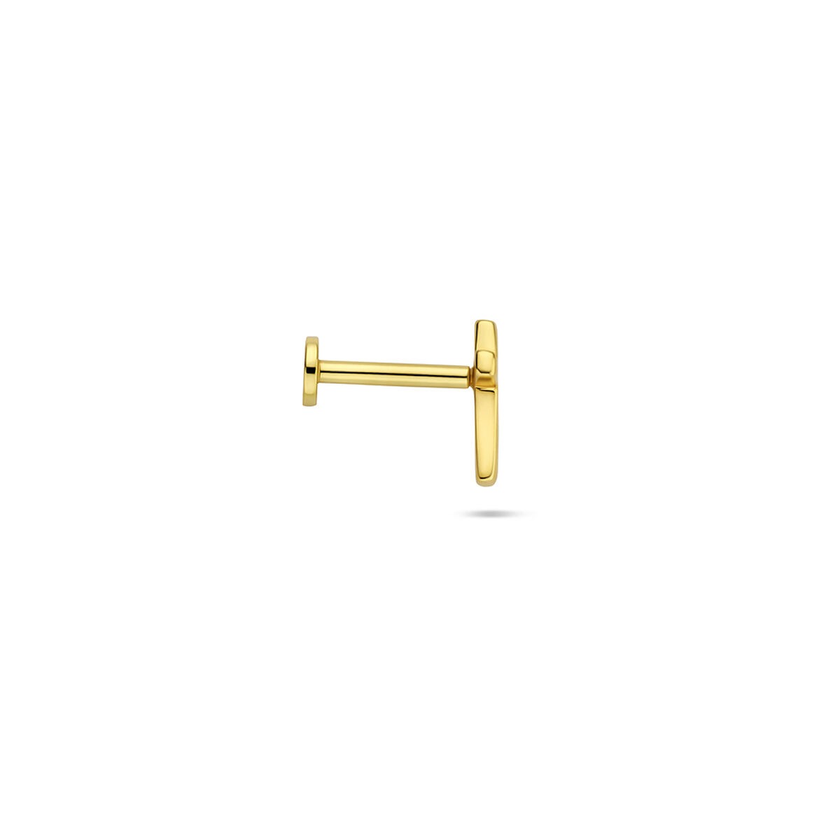 Pozłacany srebrny piercing w kształcie krzyża – 925 srebro