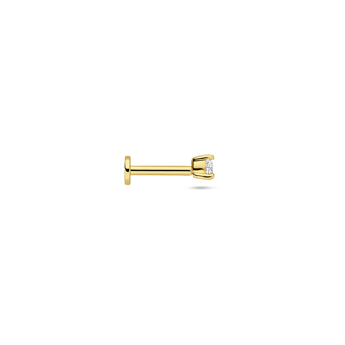 Pozłacany srebrny piercing w kształcie serca z cyrkonią – 925 srebro