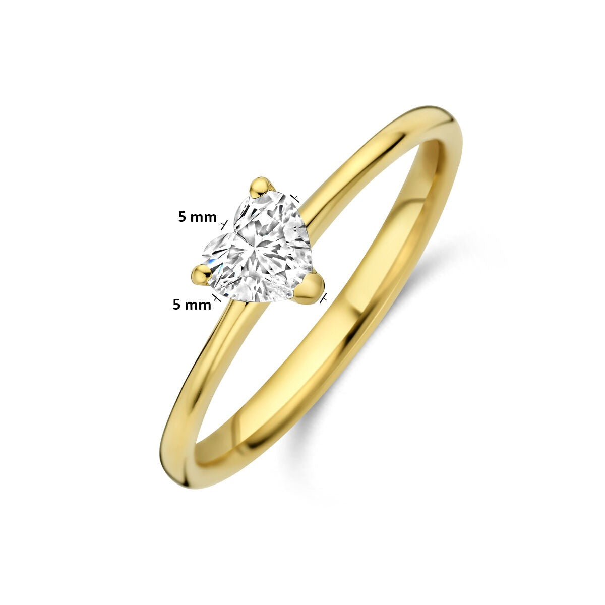 14k Żółte złoto pierścionek z sercowym diamentem lab grown 0.30ct