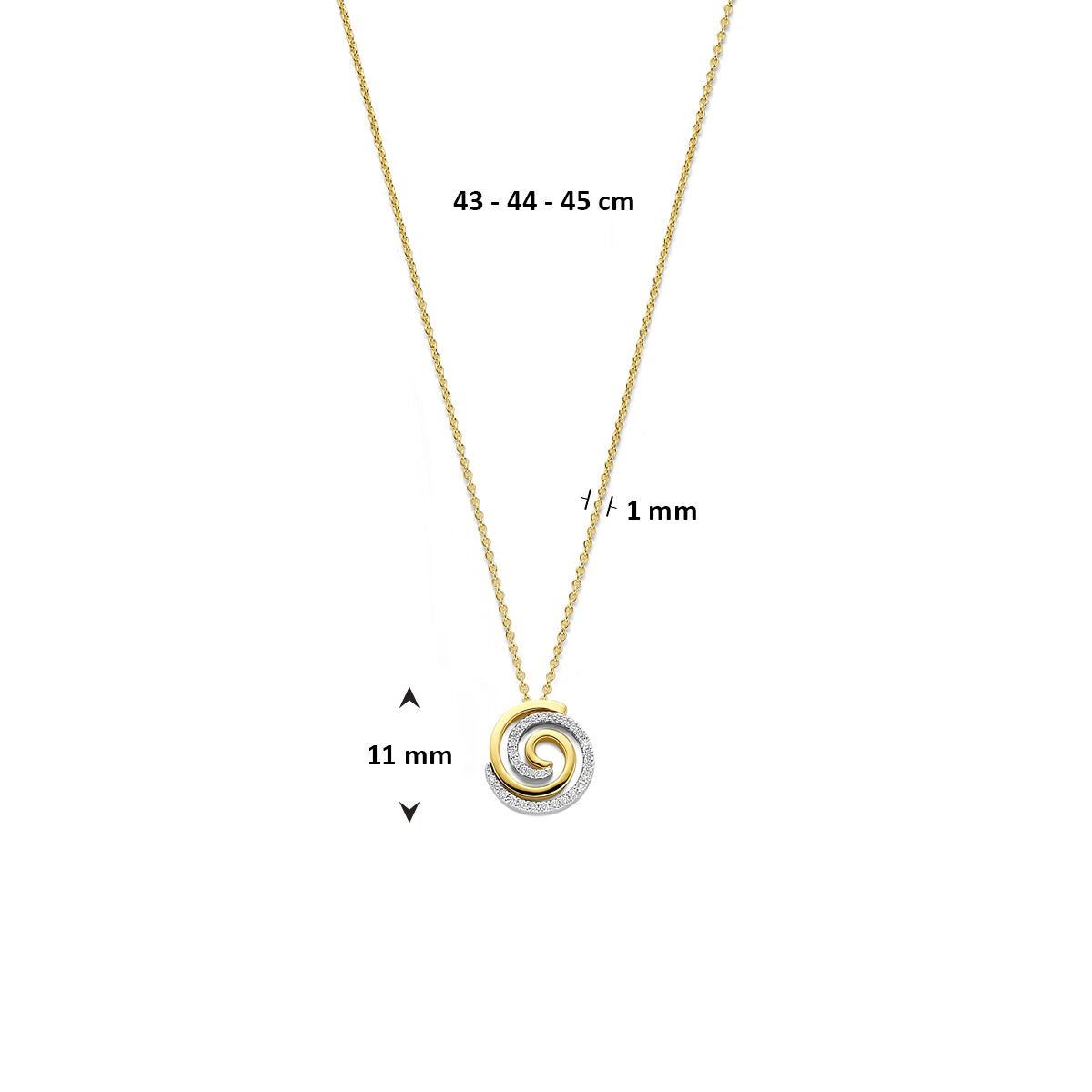 naszyjnik 14k bicolor z diamentem
