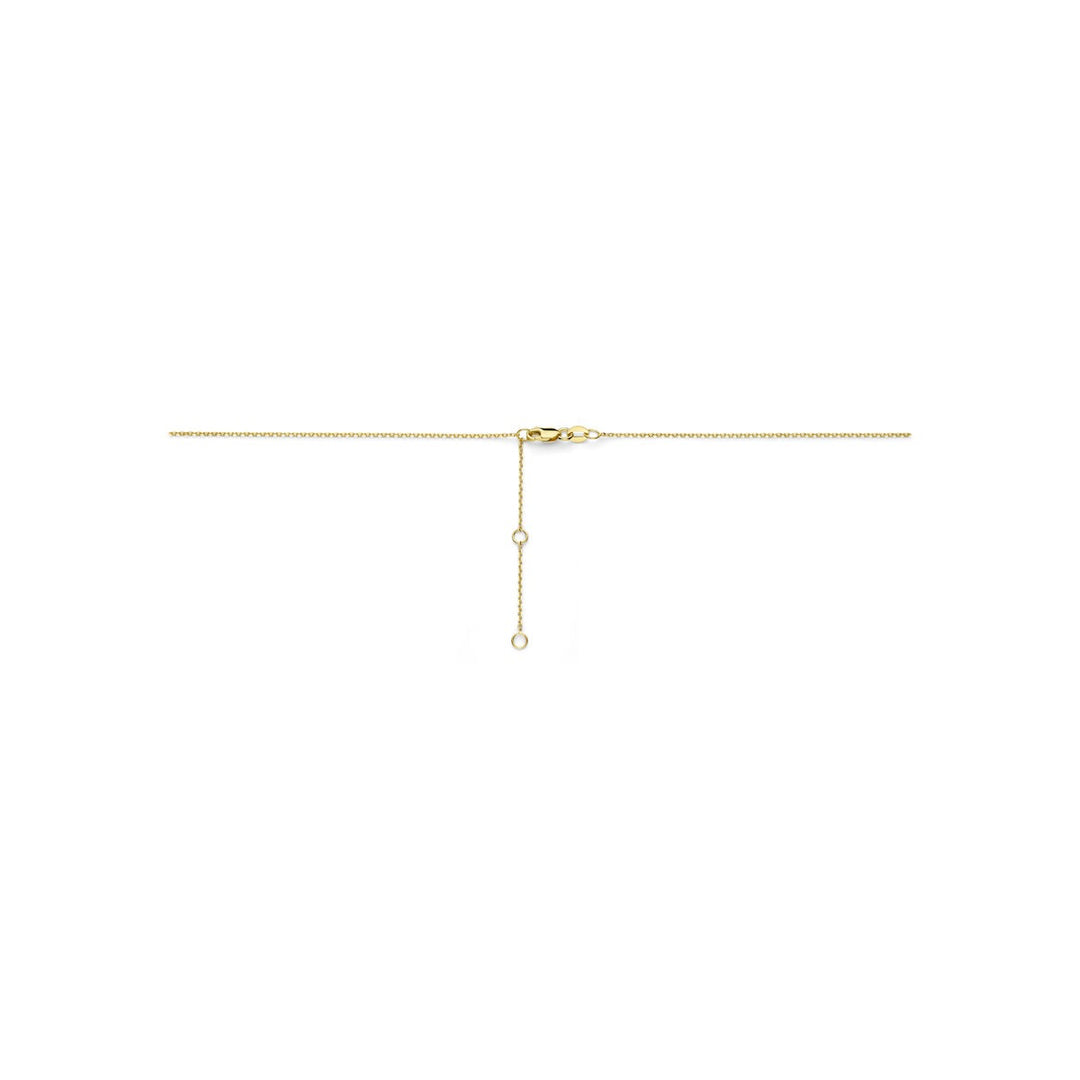 14k Geelgouden ketting met hartje diamant