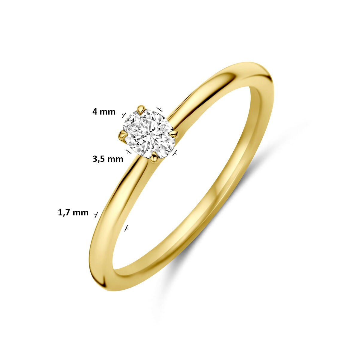 14k Żółte Złoto Pierścionek z Diamentem 0,21 ct Solitaire